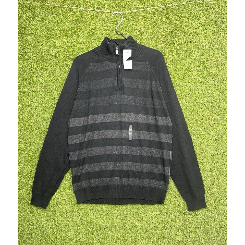 Buckle BKE Sweater Mens XL 1/4 Zip Quarter Dark Gray Athletic Fit Preppy NWT